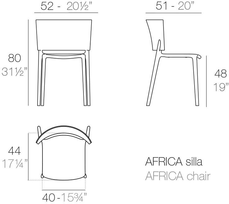VONDOM Садовый стул Africa 65036 - Вид №6