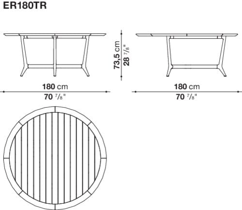 Круглый стол из тикового дерева B&B Italia Outdoor Вереск ARCH-00015391