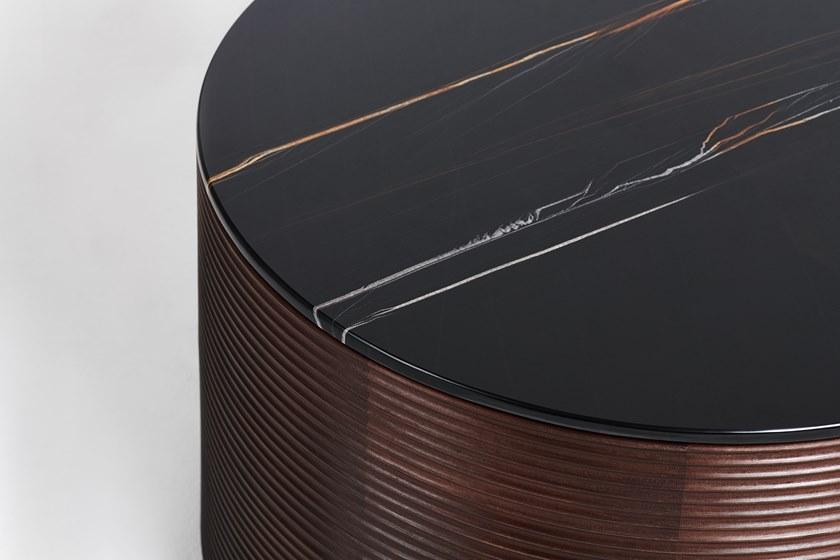 Milla & Milli Круглый журнальный столик из массива дерева с мраморной столешницей Waves sun-id-1364137 - Вид №2