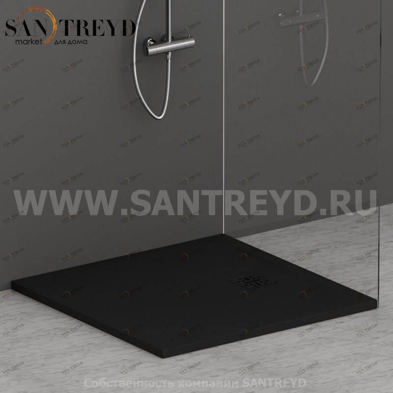 DP09090504 Душевой поддон 90x90 см цвет Черный бархат Globo DOCCIAPIETRA Италия Ceramica Globo