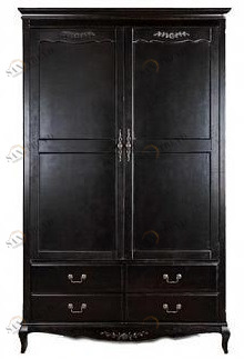 Шкаф распашной двухдверный с ящиками черный Classic ДОМАШНЯЯ ОБСТАНОВКА BELVEDER 115711 Черный Santreyd 