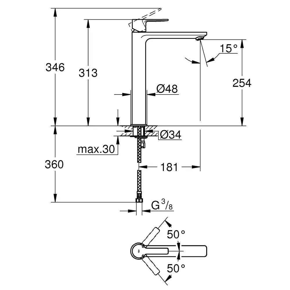 Смеситель для раковины Lineare New однорычажный цвет хром 80158231 STLM-2142522 Grohe - Вид №7