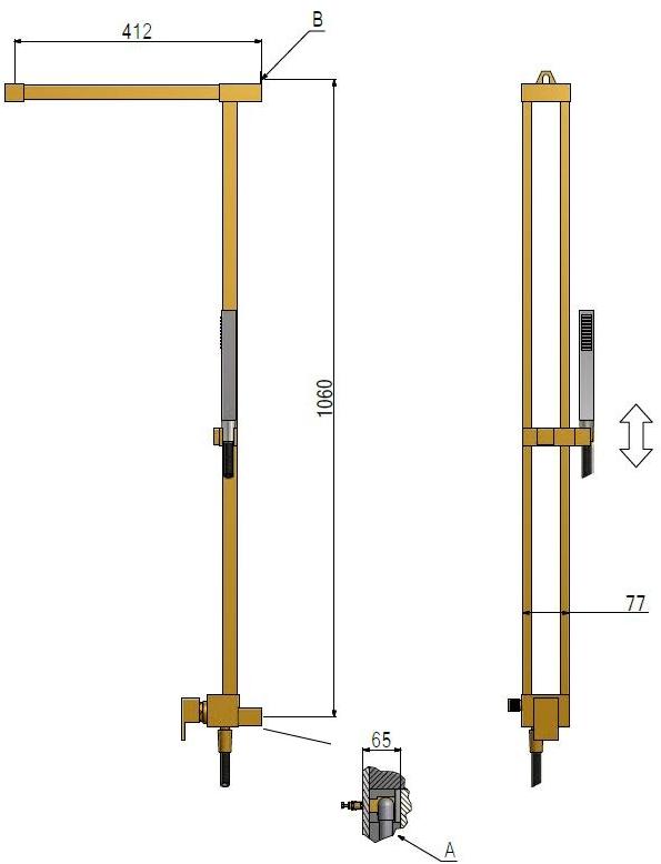 tender rain Настенная душевая стойка из латуни sun-id-1383485 - Вид №5