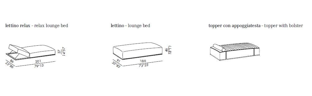 Садовая кровать с откидной спинкой из технической ткани Meridiani Claud Open Air ARCH-00081291 - Вид №4