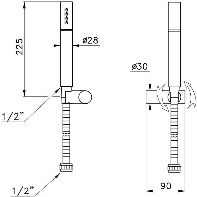 RUBINETTERIE STELLA Ручной душ со шлангом Bamboo 305 - Вид №1