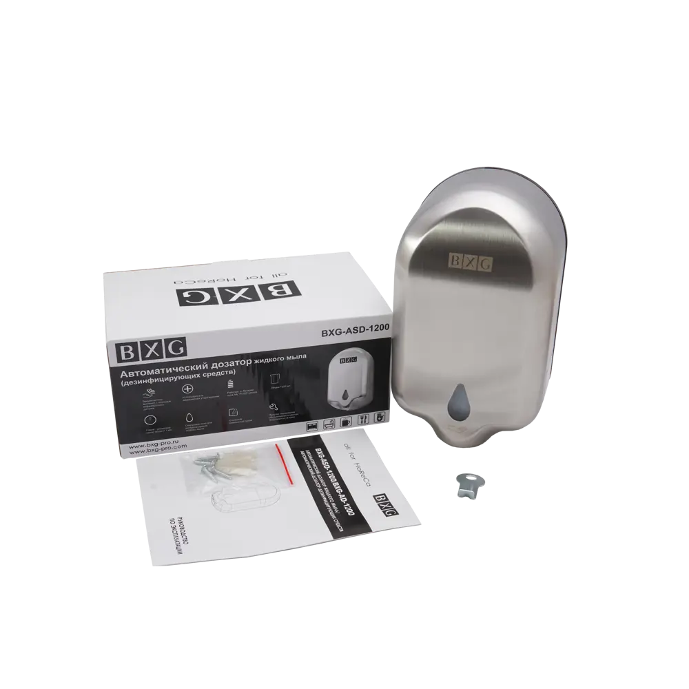 Дозатор для жидкого мыла BXG ASD-1200 подвесной цвет серебристый STLM-2017053 - Вид №5