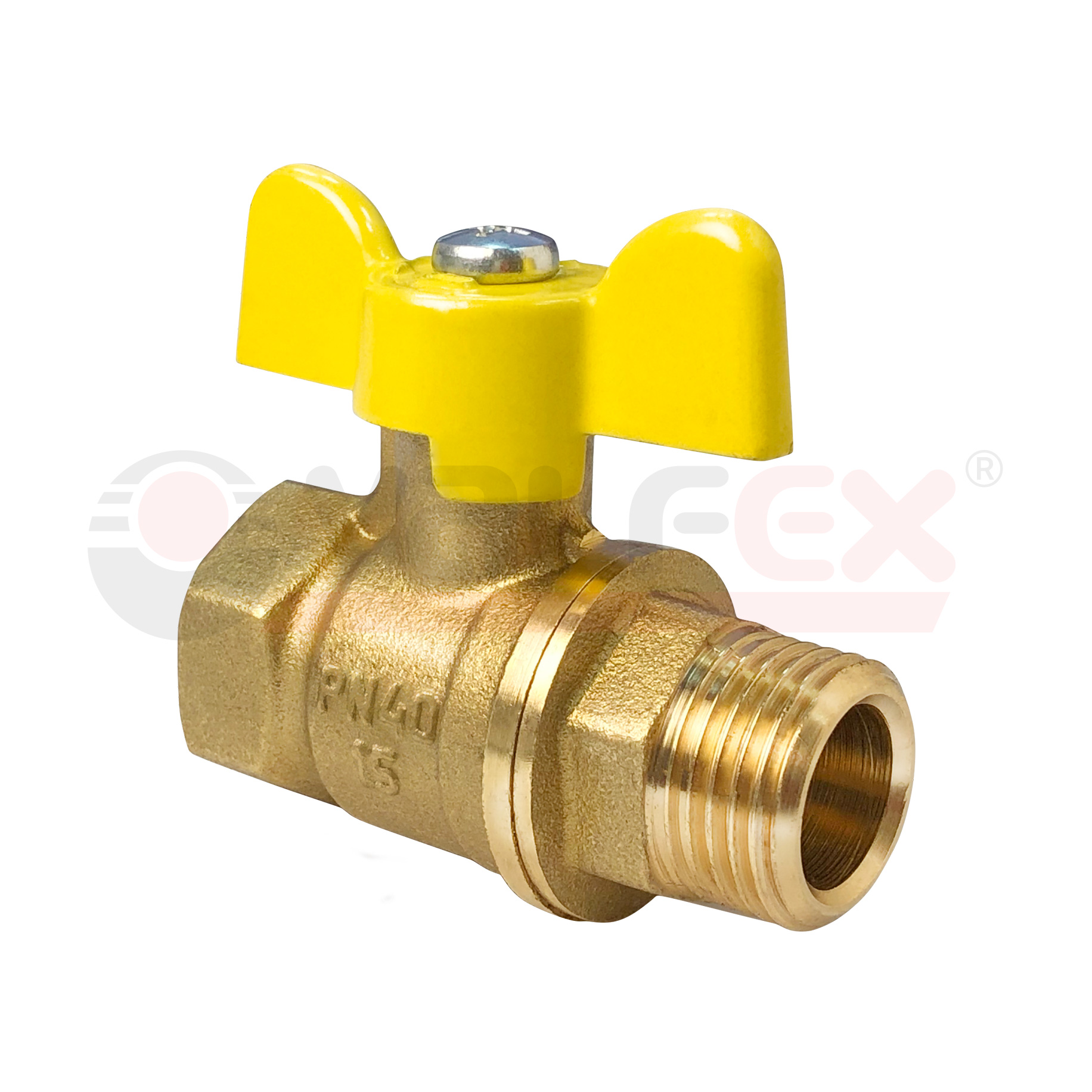 VF.278.LB3.012 Valfex Кран шаровой для газа, ручка-бабочка (внутр.-наруж.)  1/2" 