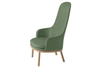 Тканевое кресло с высокой спинкой