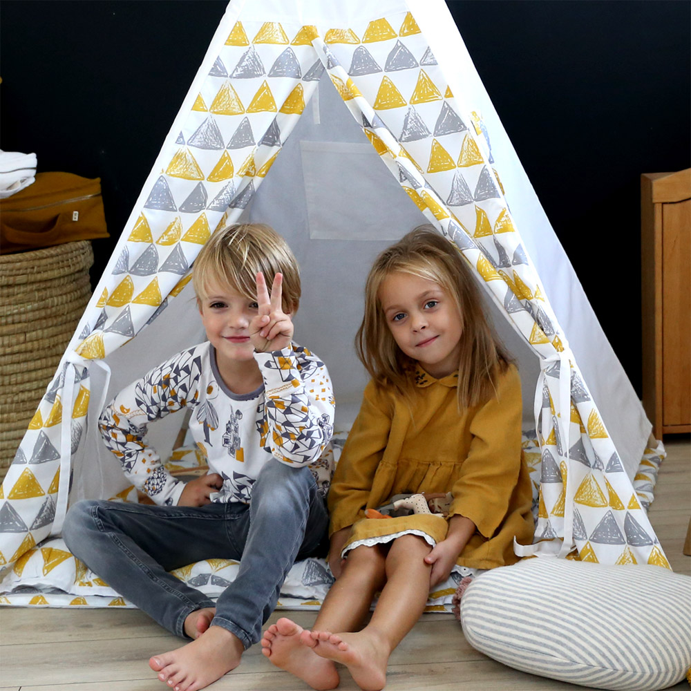 Вигвам Triangles с окном,карманом и флажками VAMVIGVAM TRIANGLES 281926 Желтый;серый Santreyd  - Вид №5