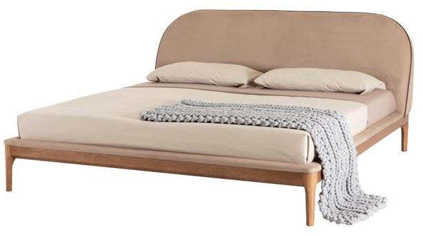 Tonin Casa Двуспальная кровать из нубука с мягким изголовьем sun-id-1430985 - Вид №1