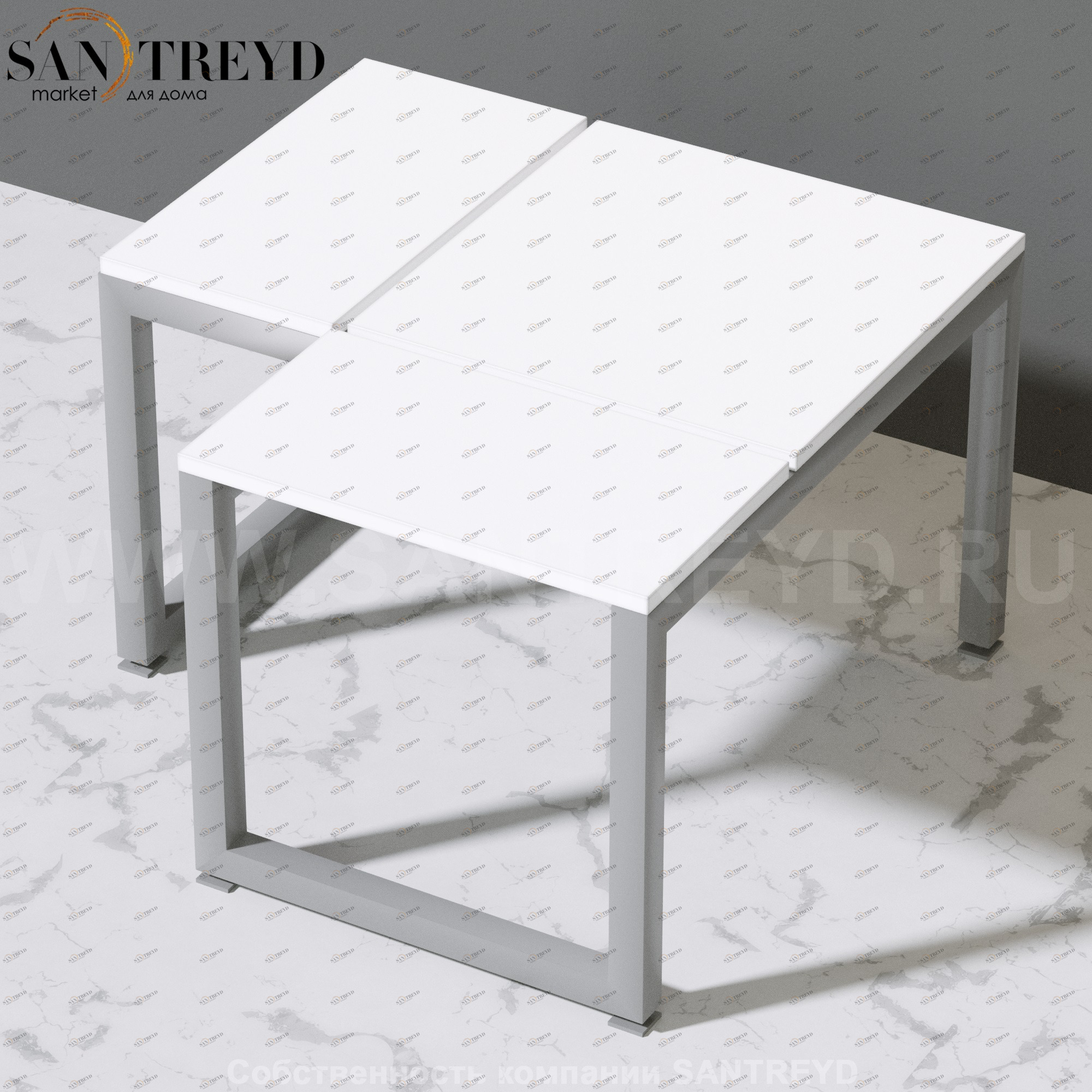 Effegibi LINEA ALU Угловая скамейка на регулирумых ножках белая HA65000036