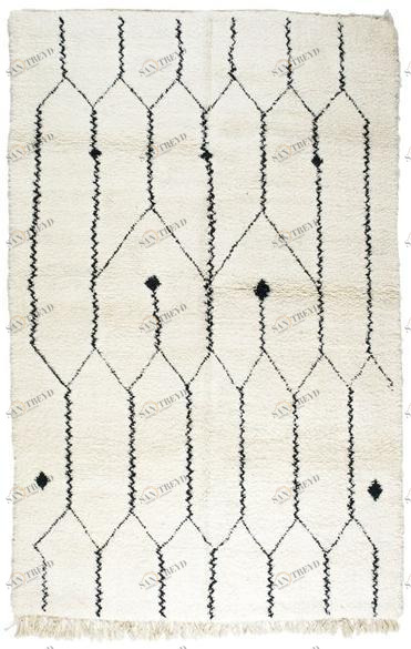 AFOLKI Прямоугольный шерстяной коврик с геометрическими мотивами Beni ourain Taa1156be