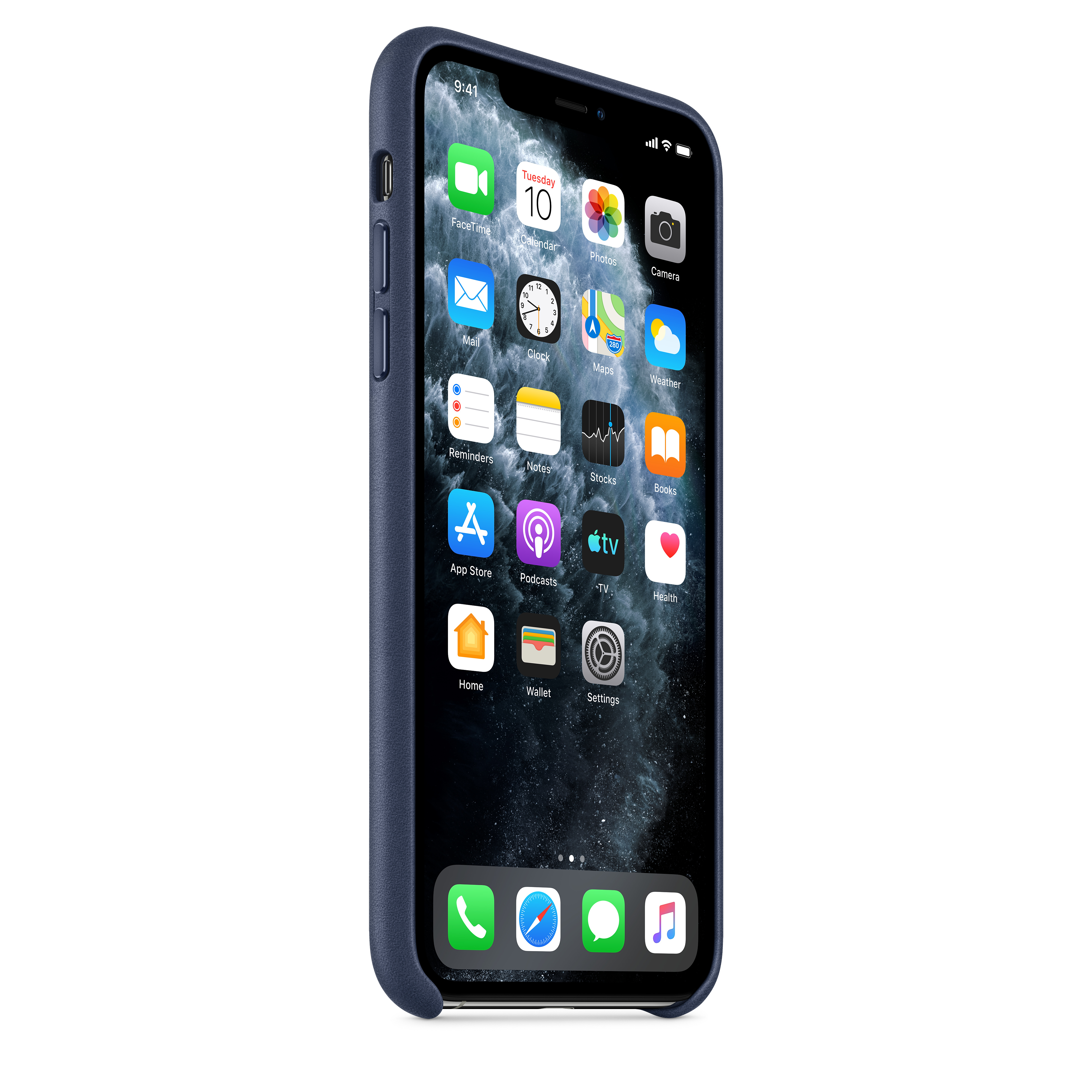 MX0G2ZM/A Iphone 11 pro max leather case - midnight blue Apple Santreyd  - Вид №4