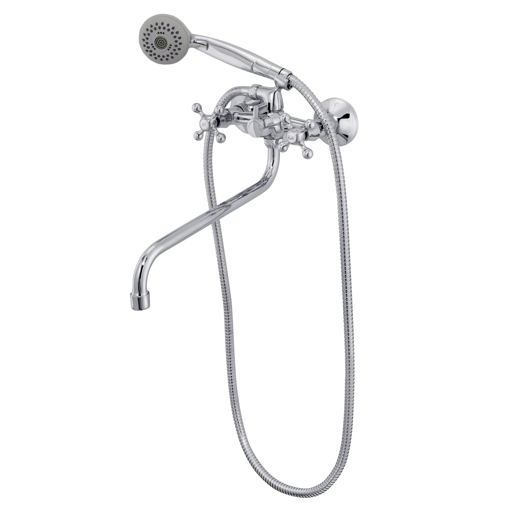 R1002 Смеситель для ванны Eco с двумя рукоятками Raiber  - Вид №1