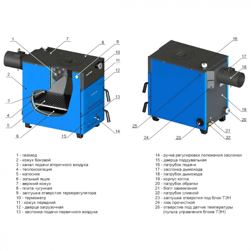 Твердотопливный котел ZOTA Master 20 MASTER20 - Вид №1
