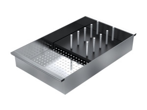 Перфорированный лоток из нержавеющей стали со съемной крылом HPL
