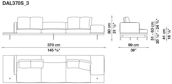 B&B Italia 3-х местный тканевый диван с шезлонгом Dock sun-id-1355318 - Вид №33