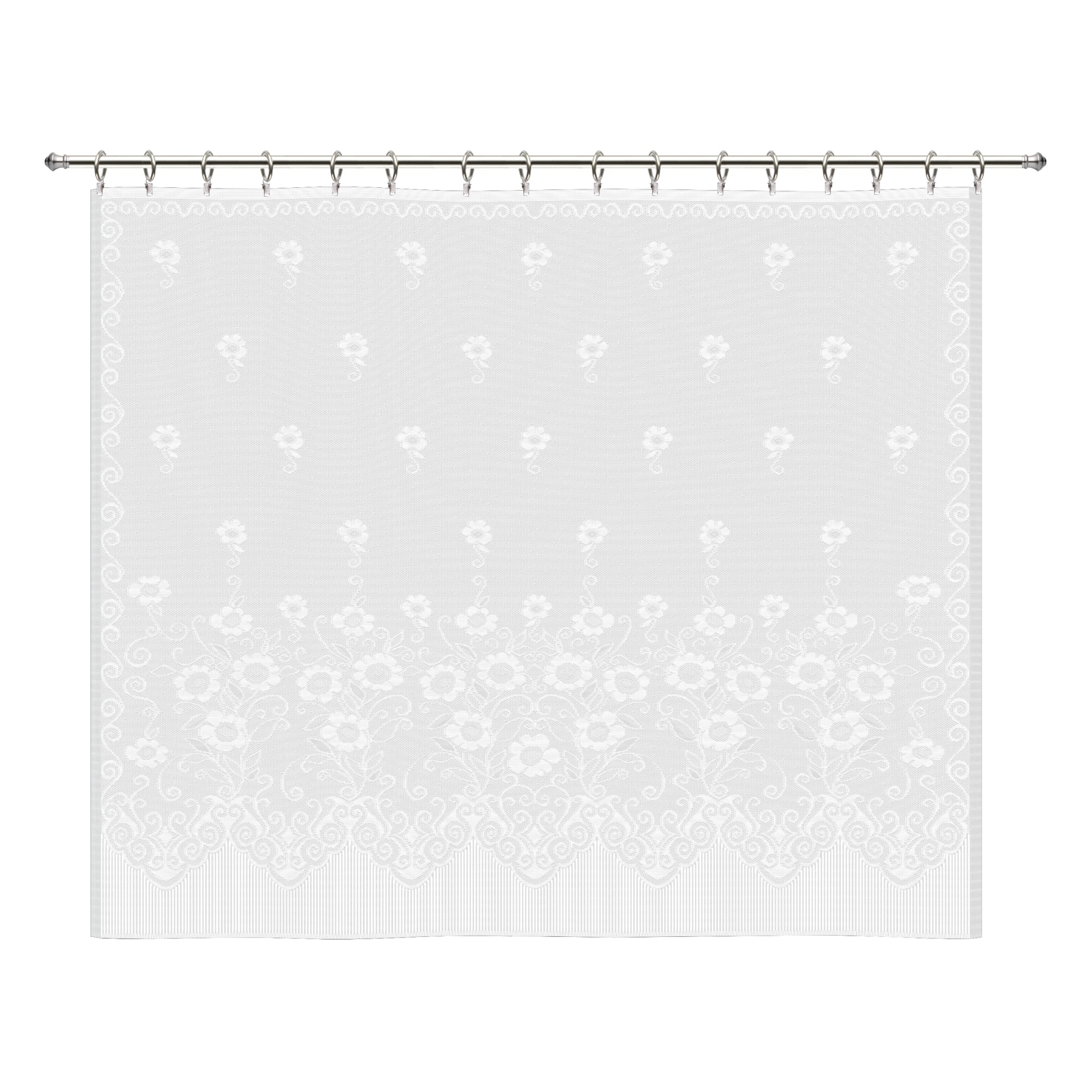 13213080 Занавеска для кухни «Цветочки», 170х140 см, жаккард, цвет белый Santreyd 