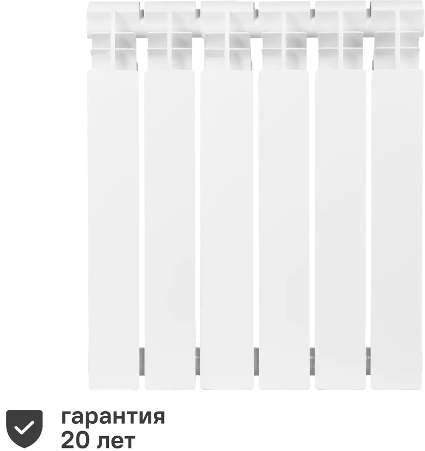 Биметаллический радиатор Тепломир 6 секций с боковым подключением 17964501