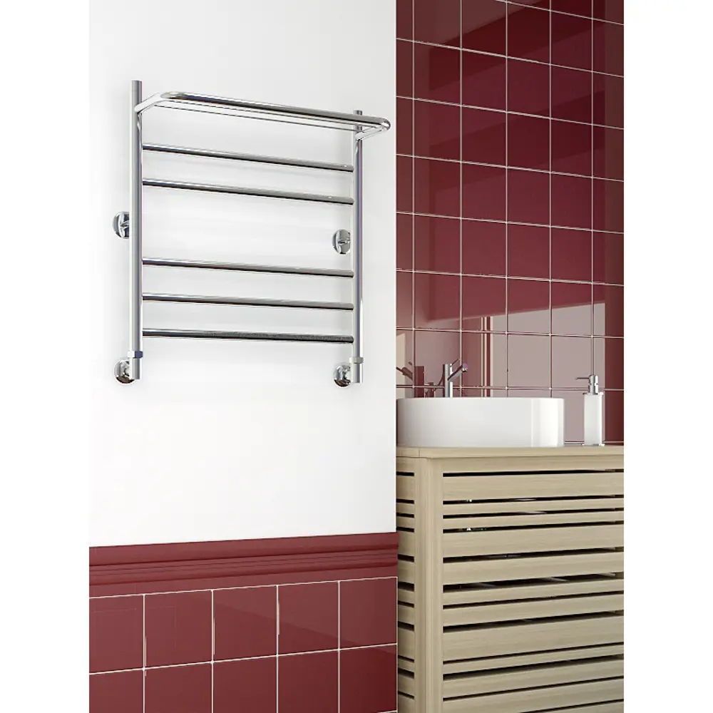 СУНЕРЖА Водяной полотенцесушитель-лесенка с полкой хром 17156044 STLM-0007595 - Вид №3