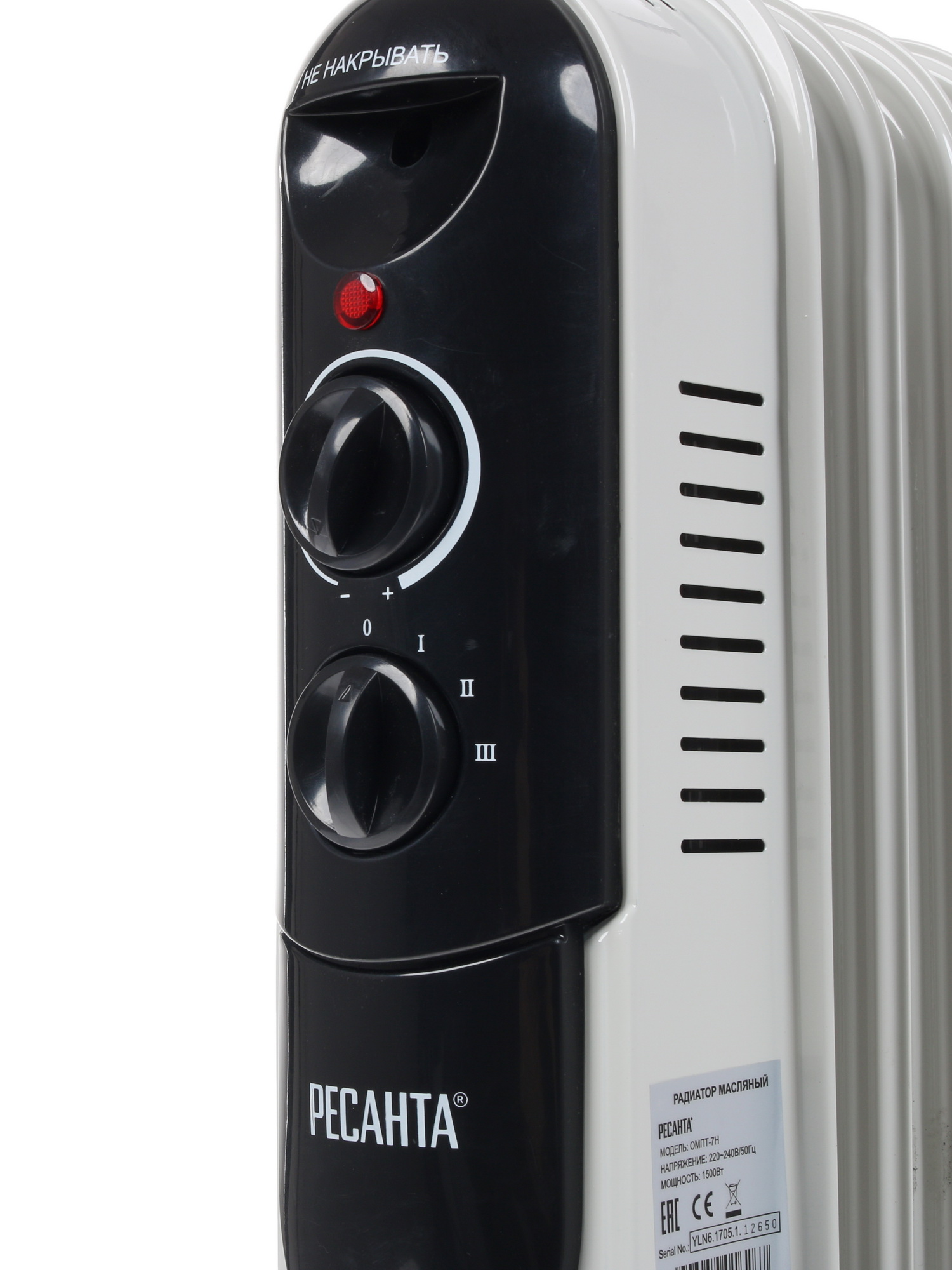1076916 Масляный обогреватель Ресанта ОМПТ-7Н белый STDN-0080475 - Вид №3