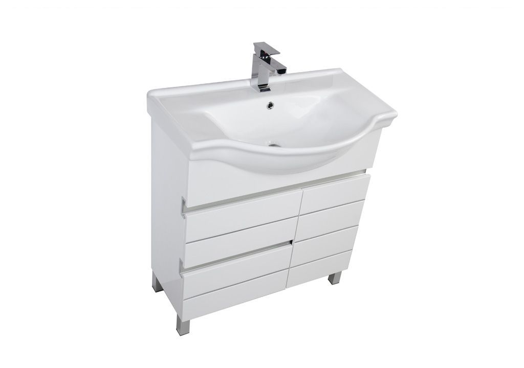 Тумба с раковиной Aquanet Доминика 80 белый 0017048000169551 - Вид №3