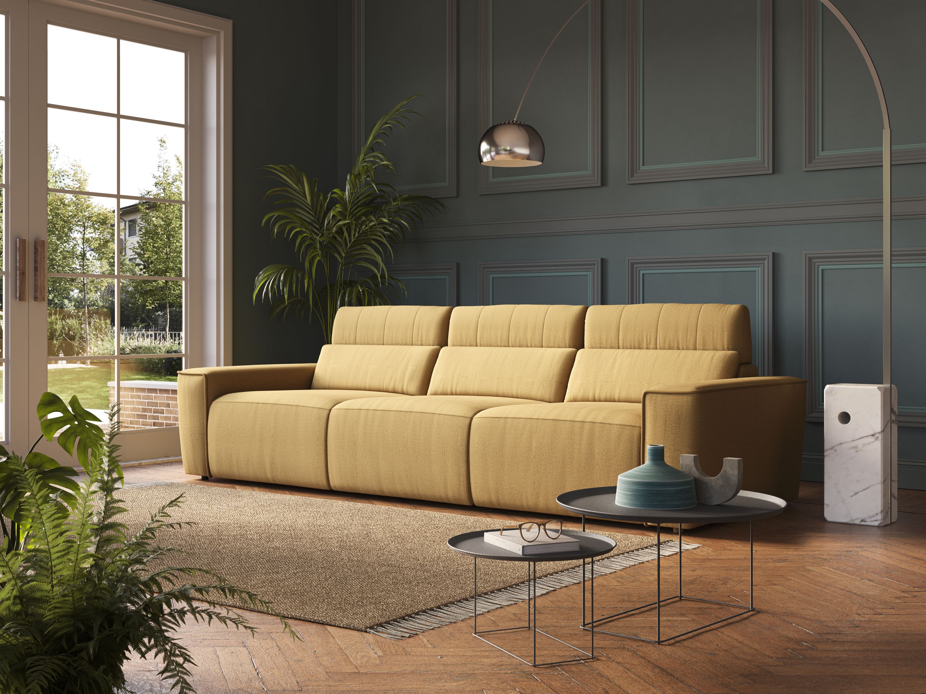 3-местный тканевый диван с откидной спинкой и подголовником Divani.Store Clark ARCH-00058043 - Вид №1