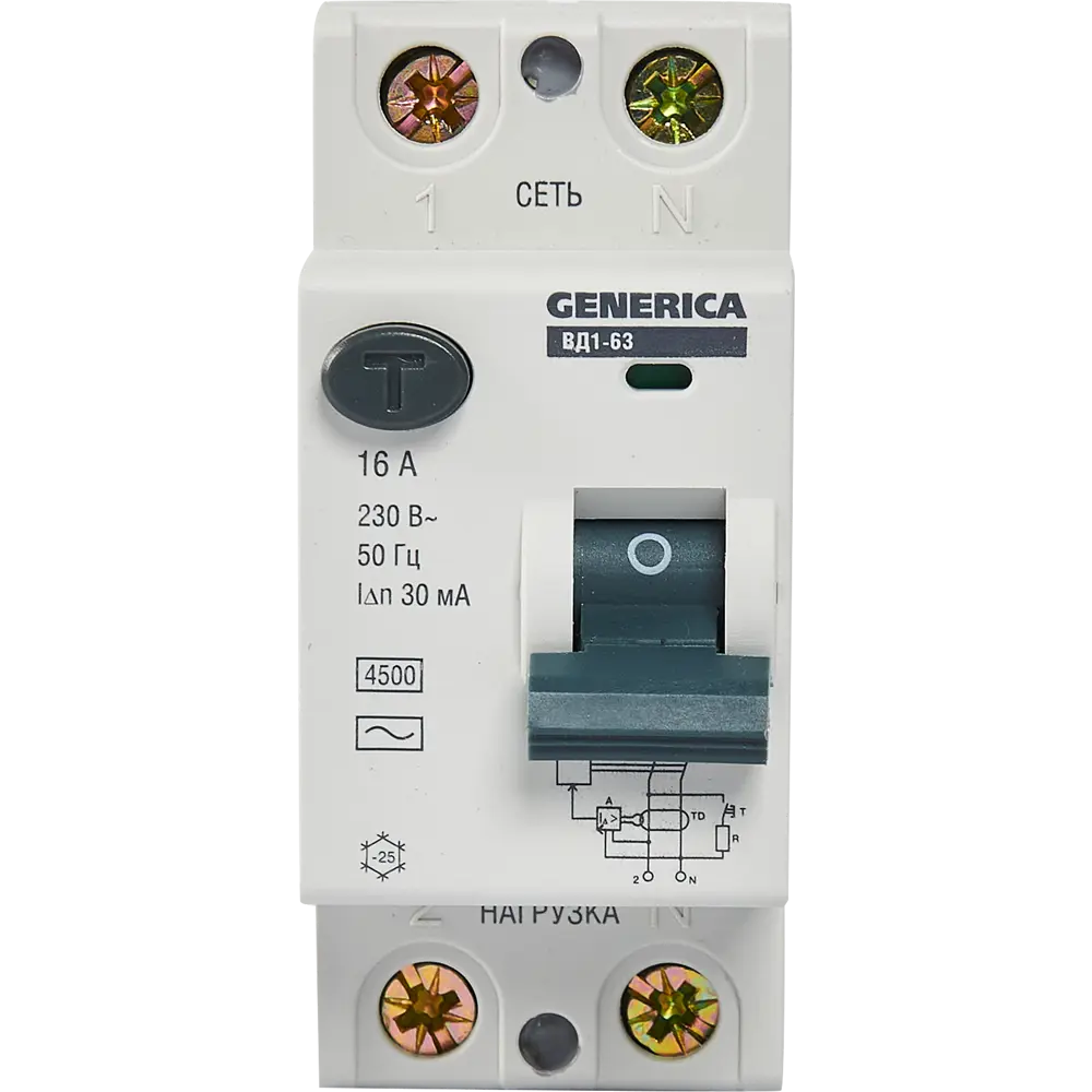 УЗО Generica ВД1-63 — защита от токов утечки и короткого замыкания 84798339 STLM-0055299 - Вид №1