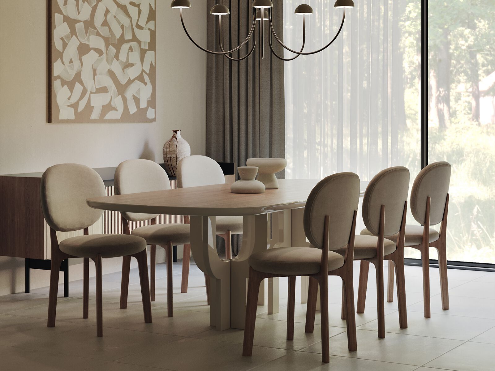 Мягкий стул из ткани ANA ROQUE INTERIORS ARCH-00091902 - Вид №1