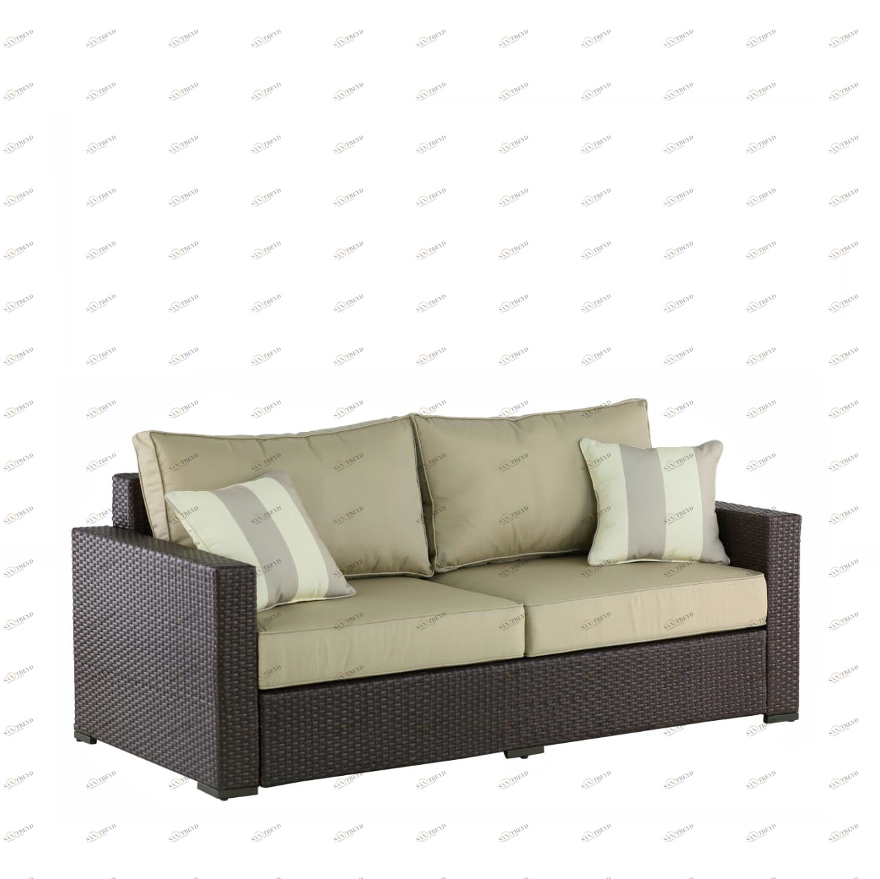 Диван мягкий плетеный коричневый "Видс" Brown Light AFINA  240986 Бежевый;коричневый 