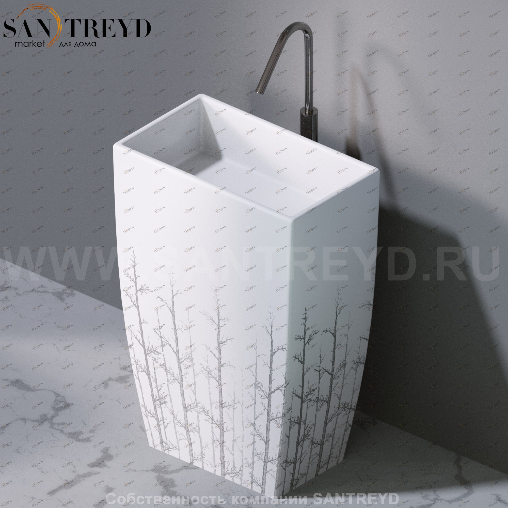 L110405 Напольная раковина стоящая прямоугольная A. e T. Italia Tower AeT ITALIA