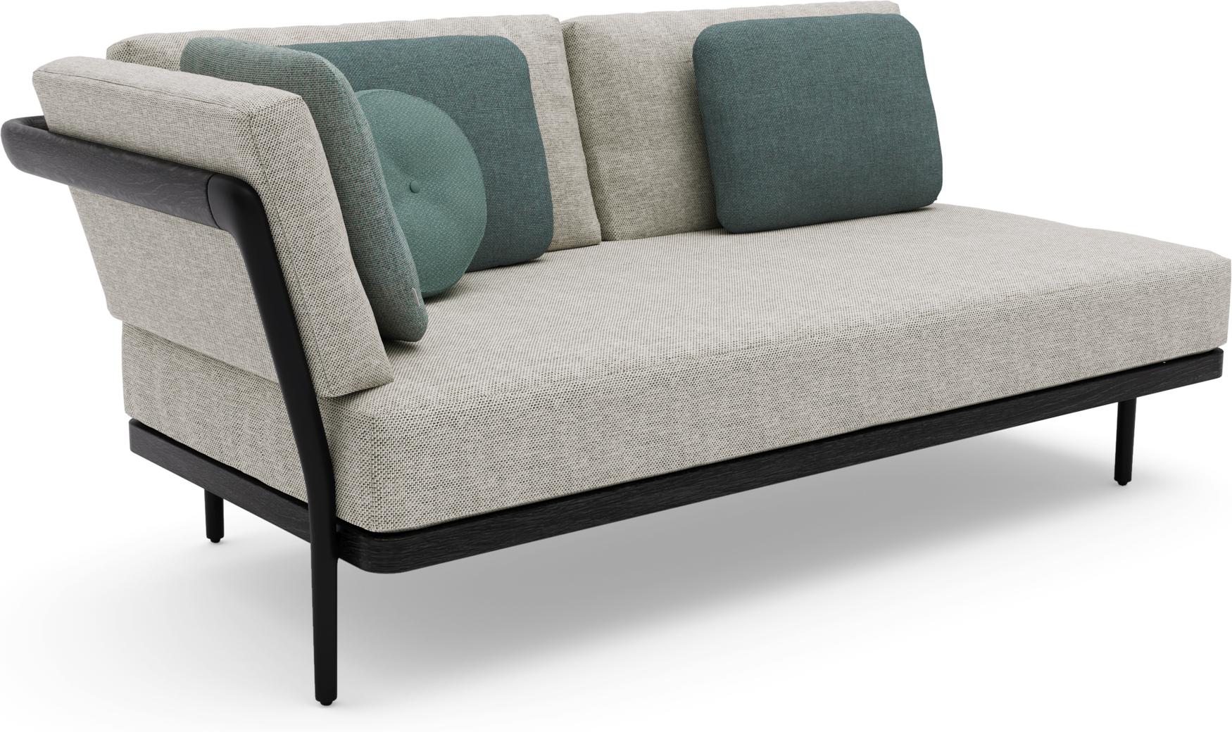 Правое угловое двойное сиденье лава teak nero Manutti Flex MNST516