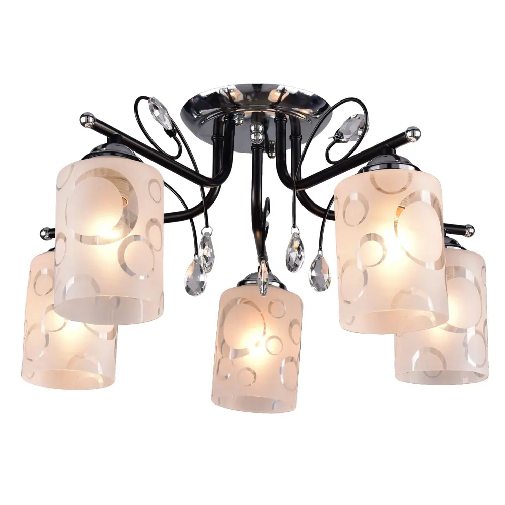 Люстра потолочная «Гравюра», 5 ламп, 15 м², цвет прозрачный/белый КЛЮЧНИК STLM-2037830