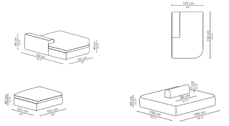 3-местный тканевый диван с полуостровом Casamilano BOTERO ARCH-00024186 - Вид №5