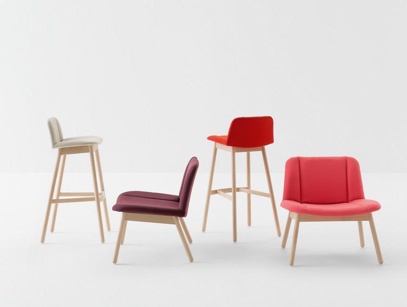 Billiani Табурет из ткани и бука Hippy 639 - Вид №1