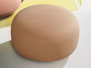 Круглый пуф из ткани