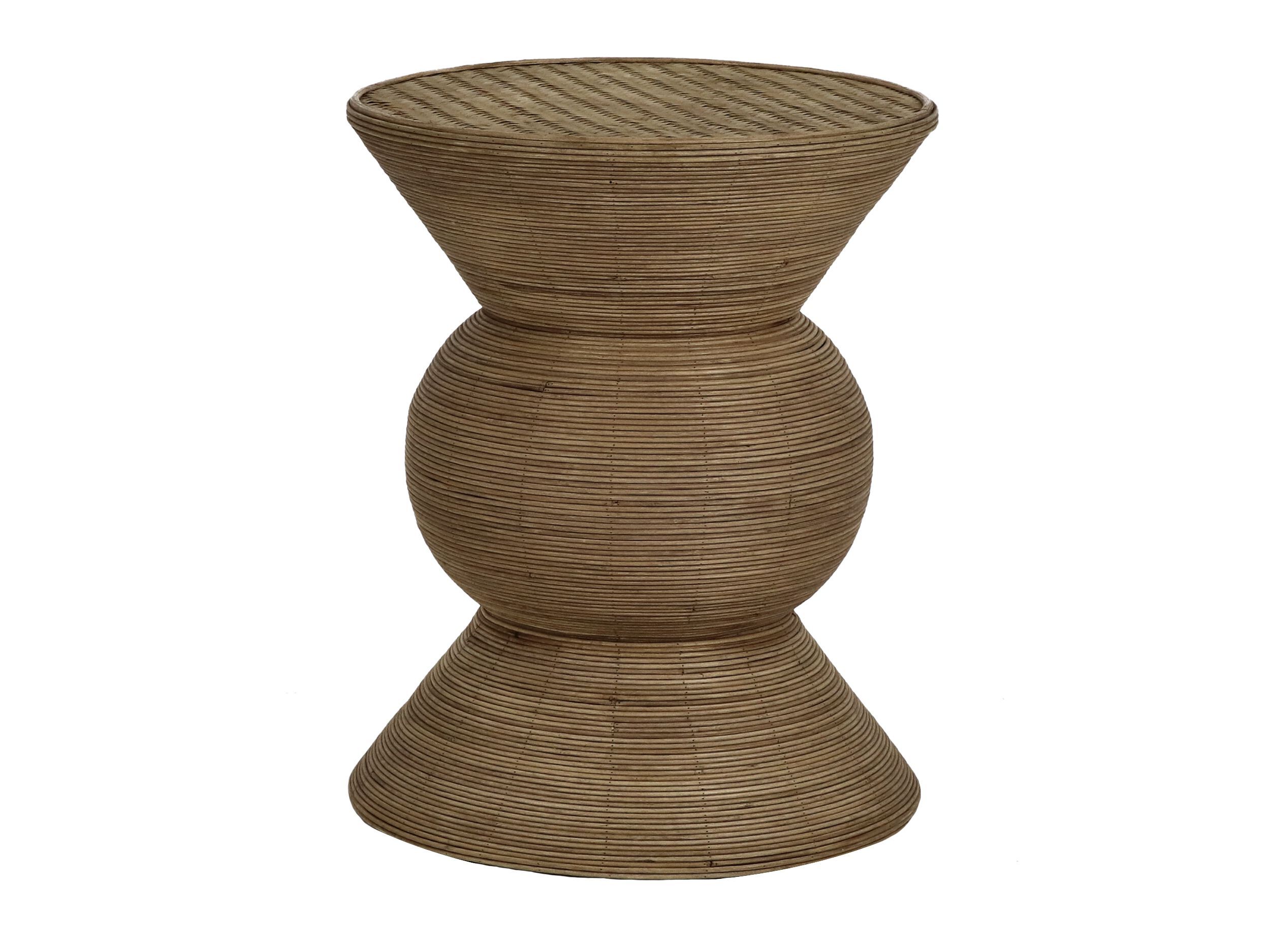 Высокий круглый бамбуковый журнальный столик POMAX Tambou ARCH-00103577