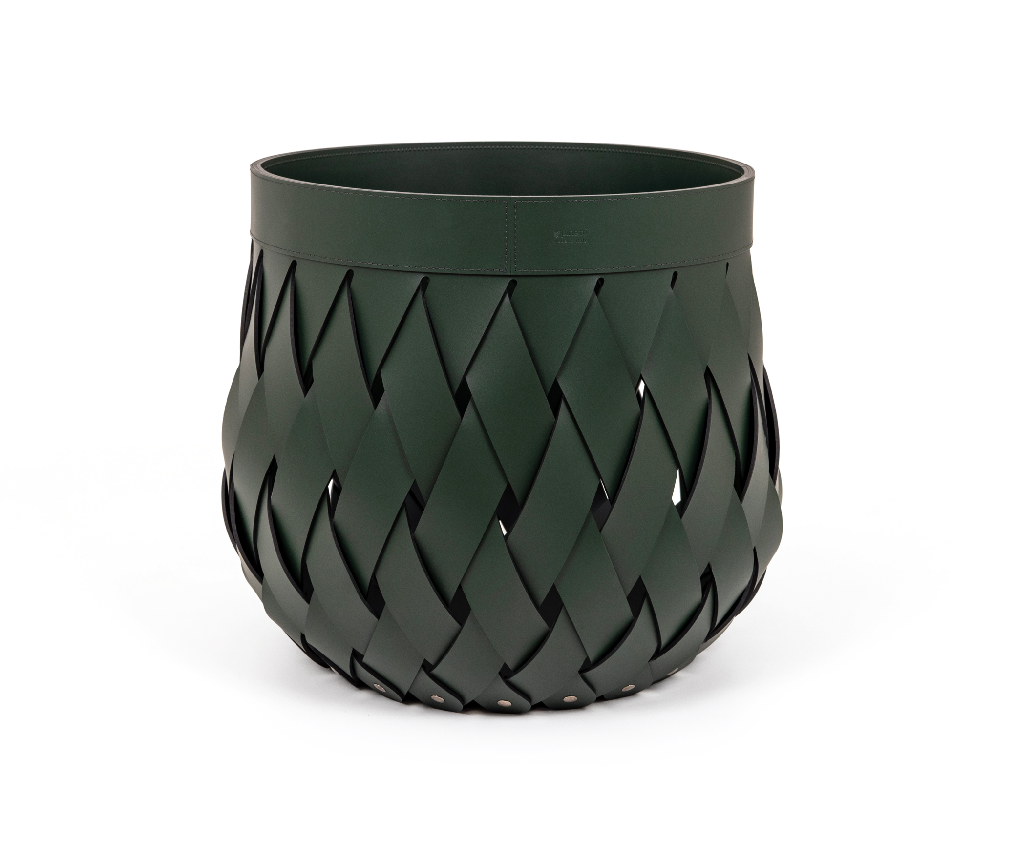 Корзина Canaria - Ø 40XH58 см / регенерированная кожа_персик Pinetti 00.1557.082.043 - Вид №1