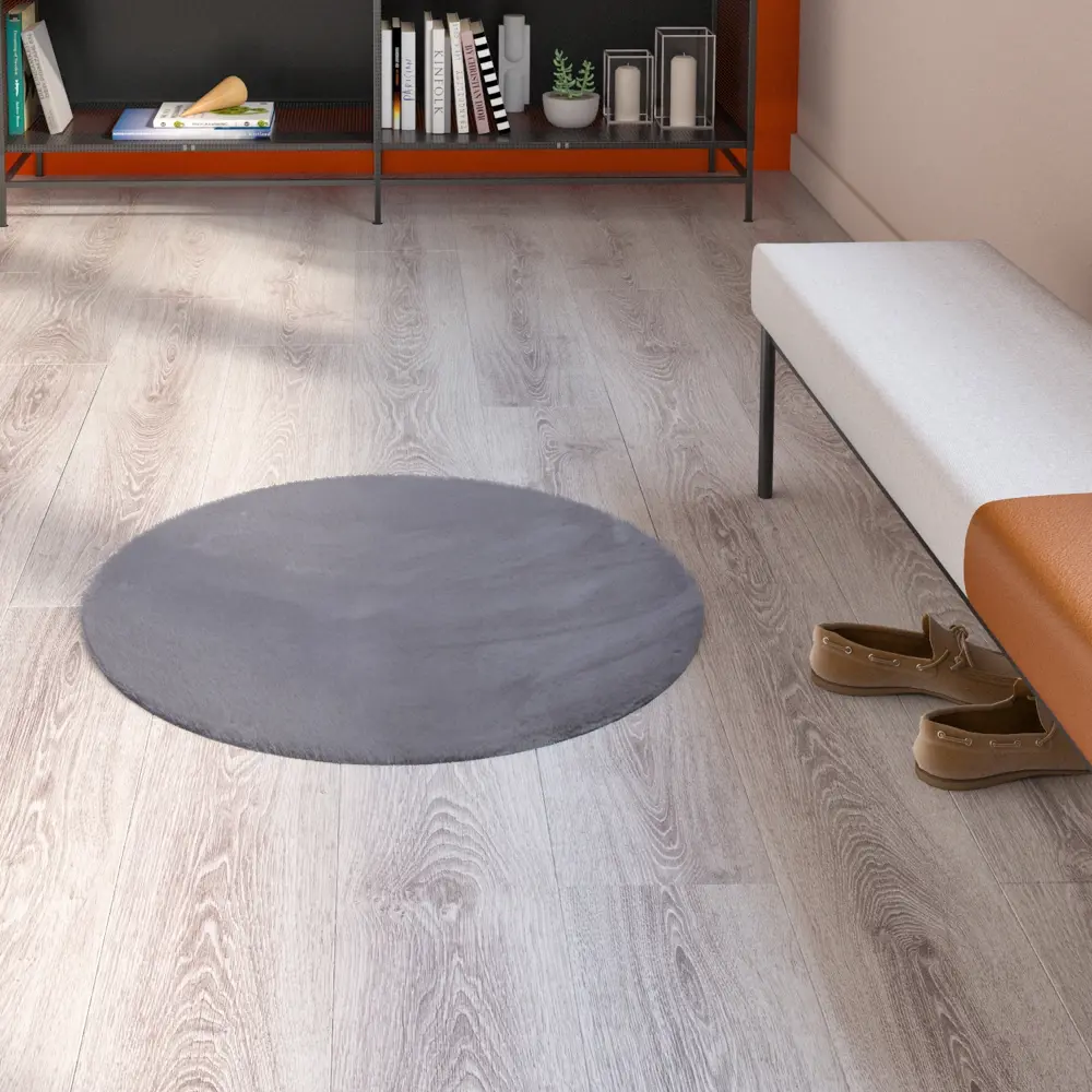 INSPIRE BIANCA — искусственная шкура серого цвета 100×100 см 83235396 STLM-0039671