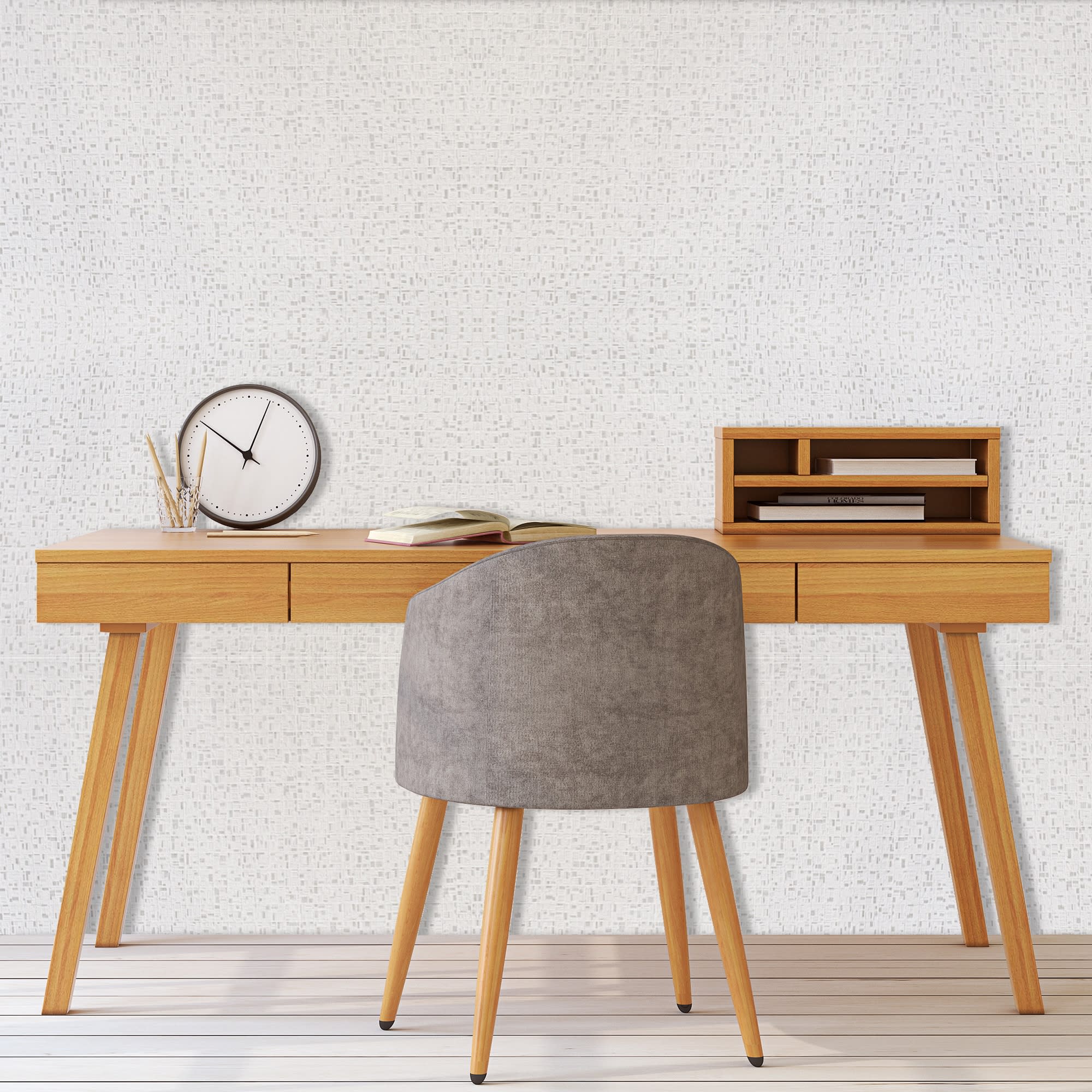 14127328 Обои флизелиновые серые 1.06 м 0401-4 Квартал Santreyd  - Вид №4