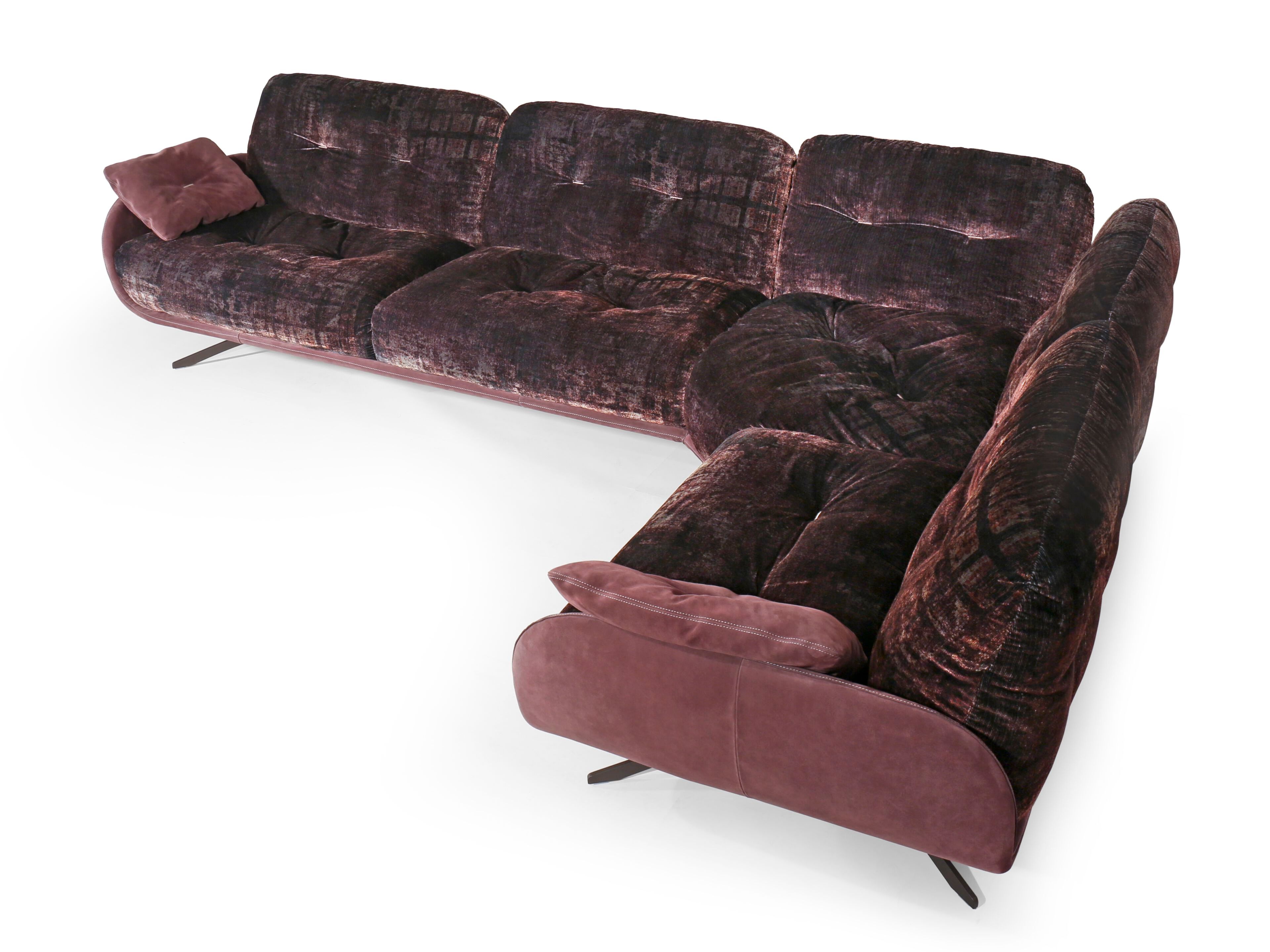 Бархатный угловой диван Borzalino Ayton ARCH-00144520 - Вид №1