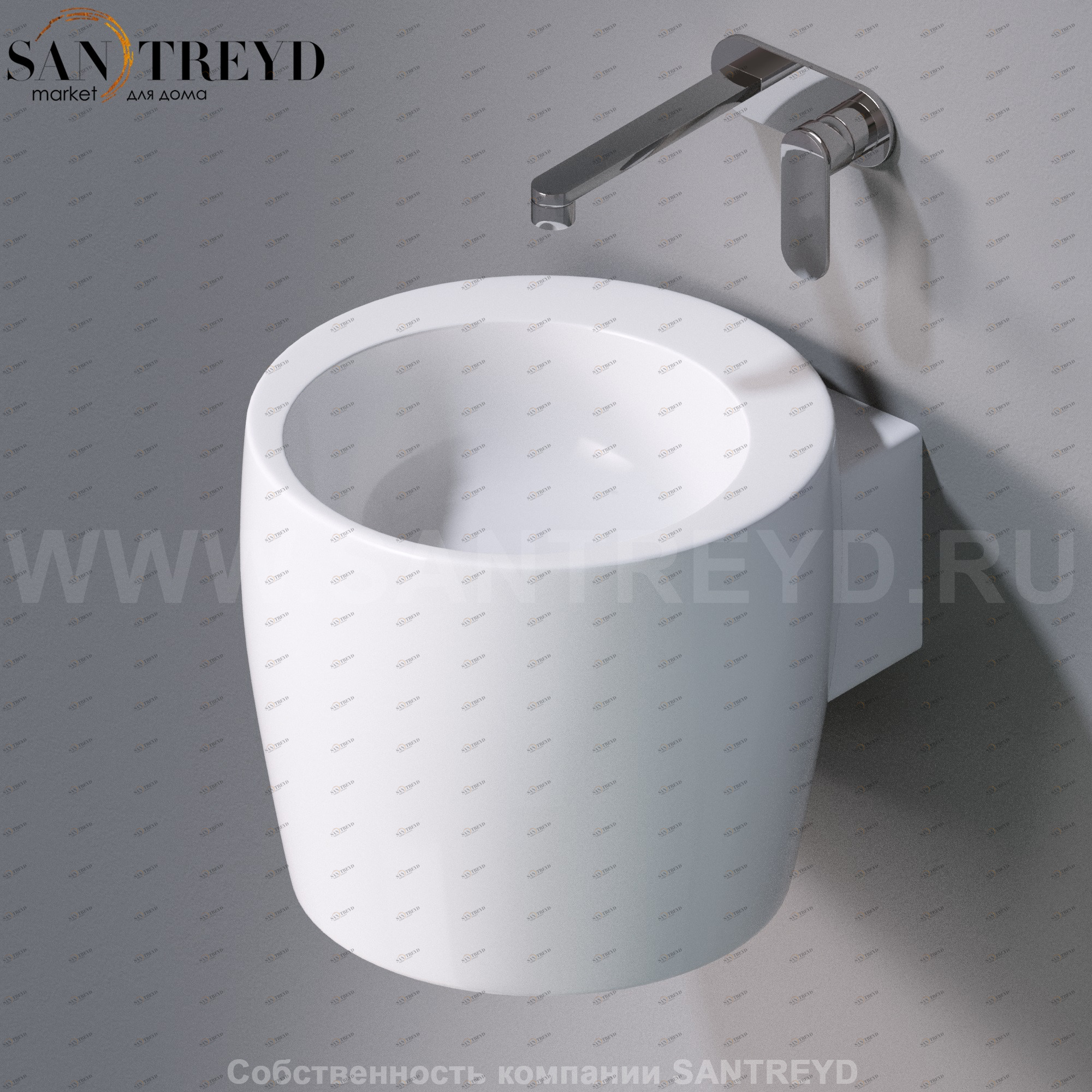 L102T0R0V1.100 Подвесная раковина настенная круглая A. e T. Italia SPOT белая AeT ITALIA TOTEM