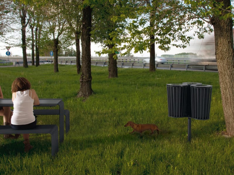 Наружная металлическая стойка для мусора с крышкой Urbantime Zeroиндексы.015 ARCH-00122894 - Вид №3