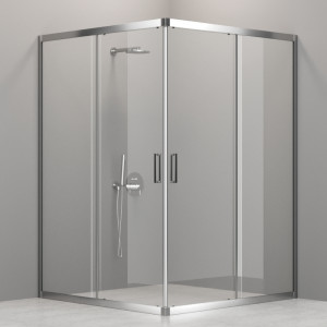 745710 FLEX раздвижные двери открытым углом H2000 прозрачное стекло 6мм и хром профиль, Kerasan Cabine doccia Италия