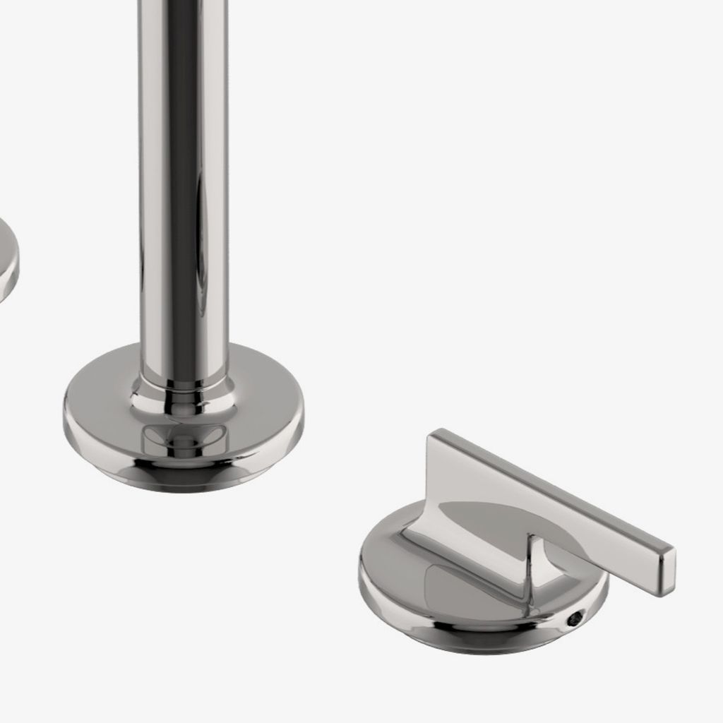 FMKM50 Смеситель для кухни с гусиной шеей и тремя отверстиями для опалубки, металлическими ручками и распылителем Waterworks Formwork - Вид №1