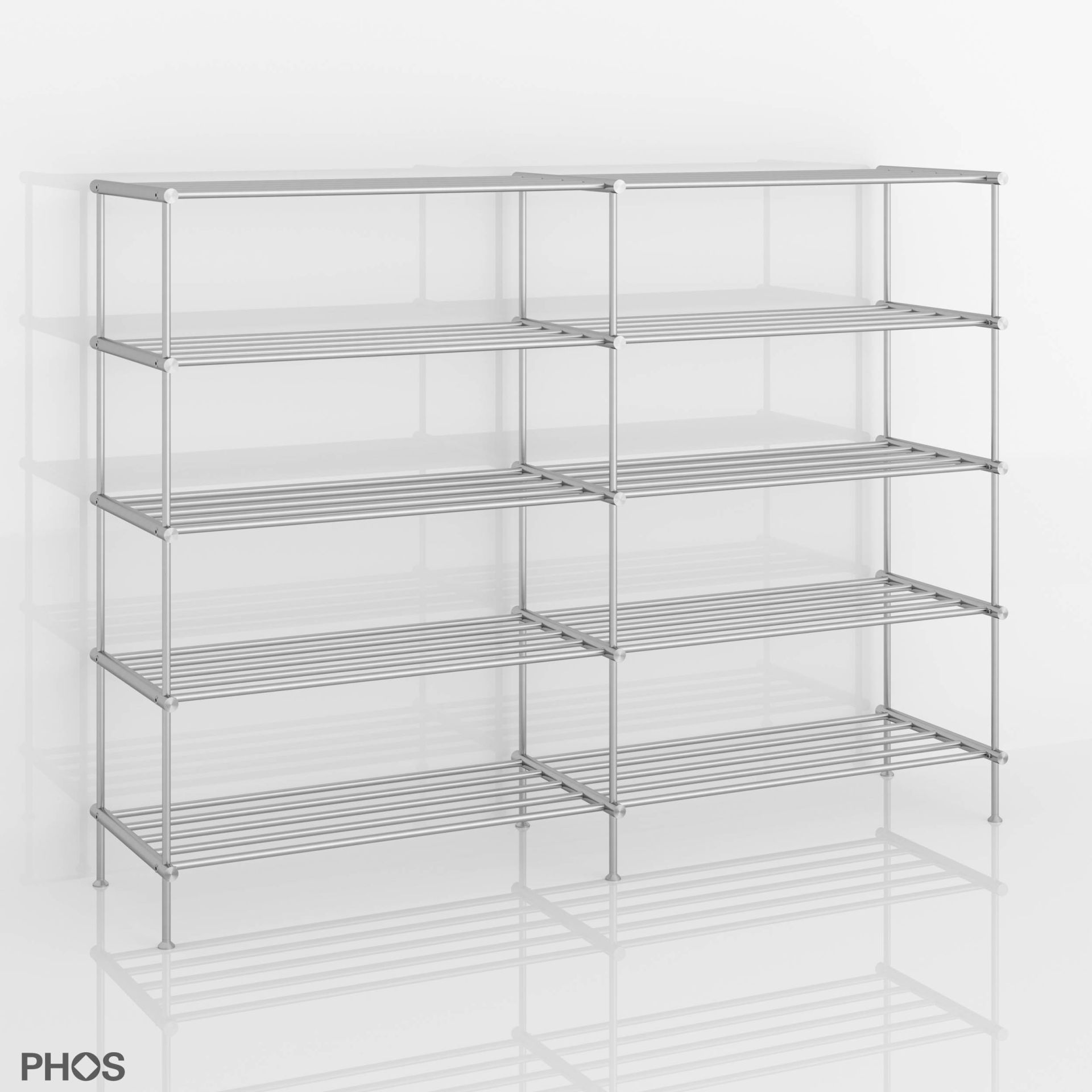 SR1400-5 Полка для обуви широкая, 5 уровней, ширина 140 см. PHOS  - Вид №4