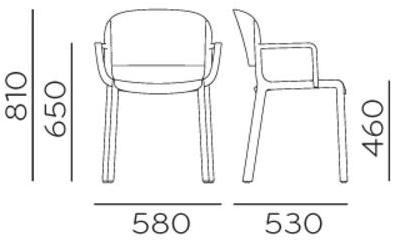 Pedrali Стул полипропиленовый с подлокотниками Dome 265 - Вид №11