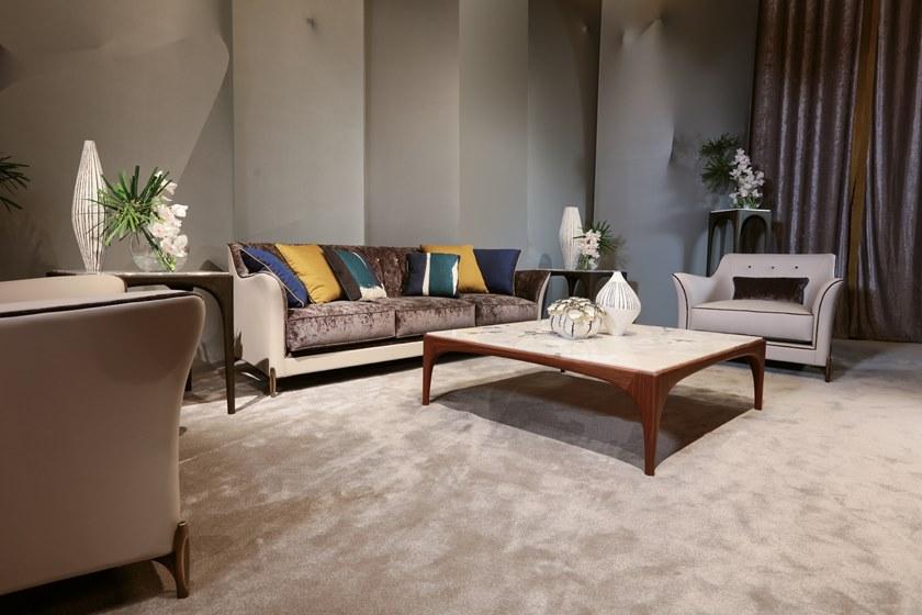 Bellotti Ezio 3-х местный диван из кожи и ткани Gea 2019-63 - Вид №1