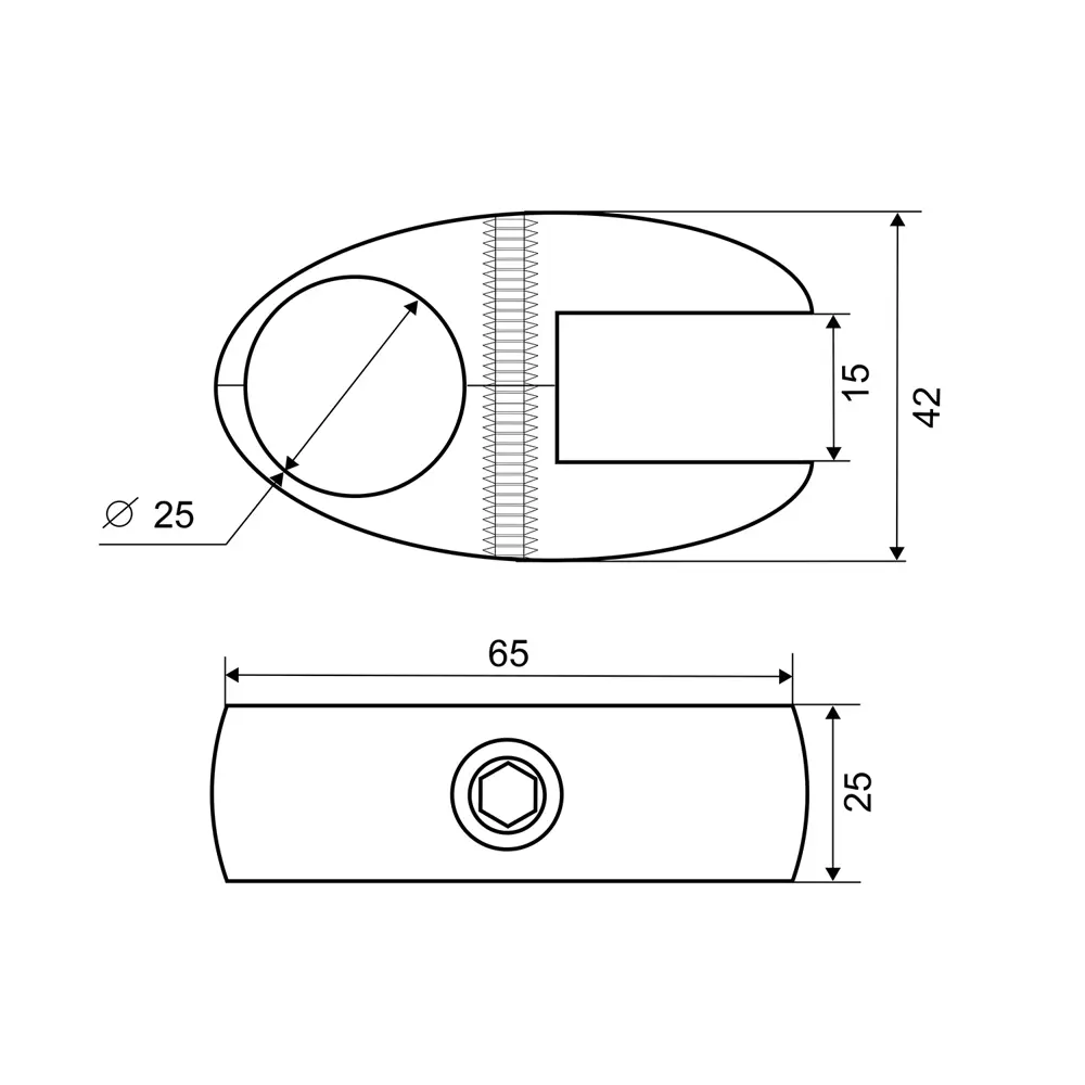 88483003 Держатель панели ⌀25 односторонний черный PALLADIUM STLM-1569372 - Вид №3
