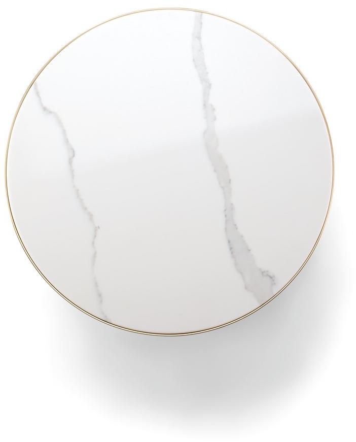 Tirolo Круглый журнальный столик из каррарского мрамора и латуни Alexander 084 h45 - Вид №1